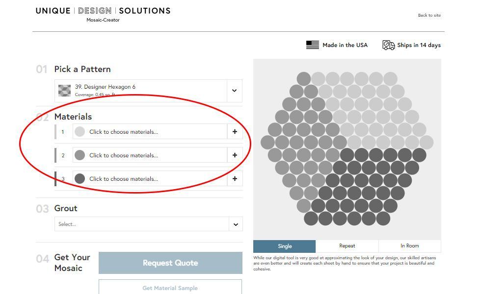 Mosaic Creator - Pick Materials