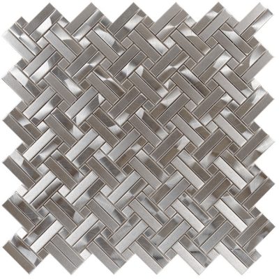 Stainless Steel 2By Basketweave Mosaic
