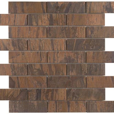 Antique Copper 1″ x 4″ Brickset Mosaic