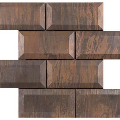 Antique Copper Beveled 3″ x 6″ Subway Tile