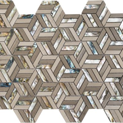 Black Sand Beach Hexagon Mosaic