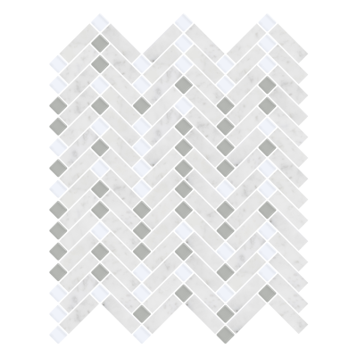 White Fossil Stippled Herringbone