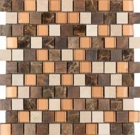 Copper Sunshine 1″ x 1″ Offset Mosaic