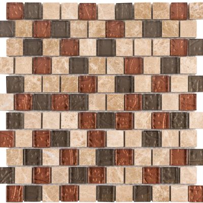 Rum Raisin 1″ x 1″ Offset Mosaic