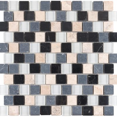 Shades of Grey 1″ x 1″ Offset Mosaic