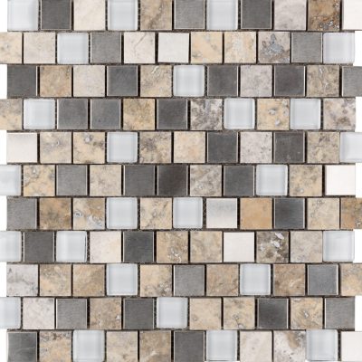 Silver Lining 1″ x 1″ Offset Mosaic