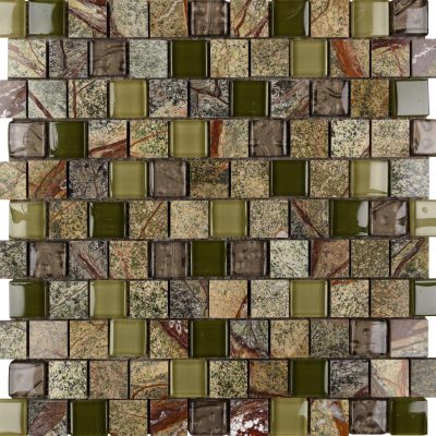 Wild Forest 1″ x 1″ Offset Mosaic