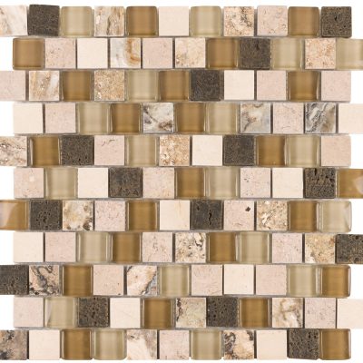 Sandy Bronze 1″ x 1″ Offset Mosaic