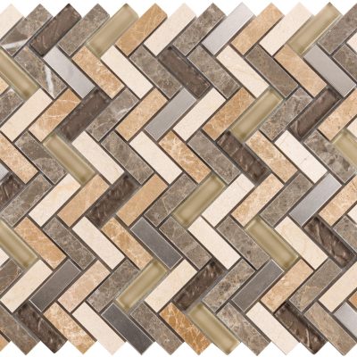 Silver Shadow Herringbone Mosaic