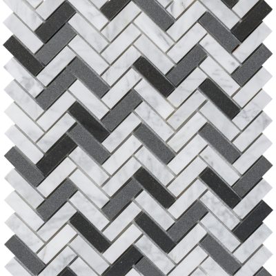 Black n White Herringbone Mosaic