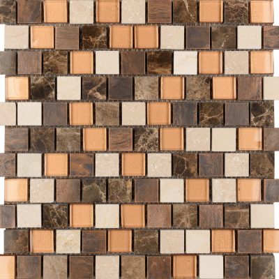 Copper Sunshine 1″ x 1″ Offset Mosaic