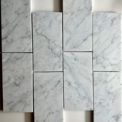 Hancock – White Carrara 3″ x 6″ Brickset