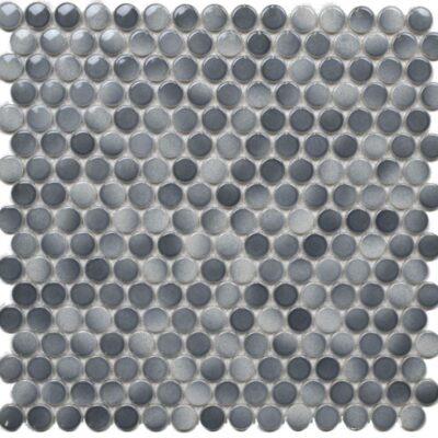 Blue Blend Glossy Porcelain Penny Round