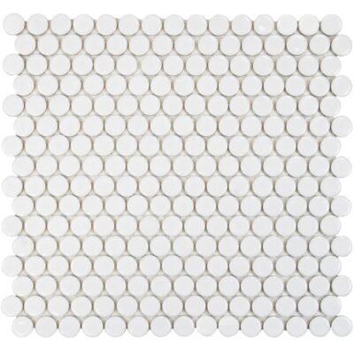 White Glossy Porcelain Penny Round