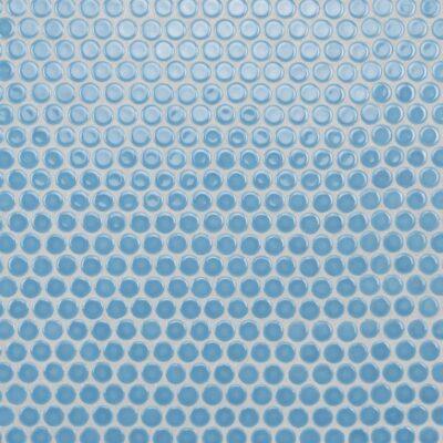 Light Blue Glossy Porcelain Penny Round