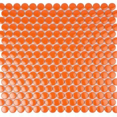 Orange Glossy Porcelain Penny Round