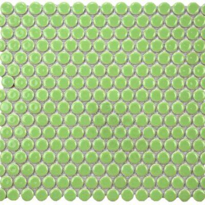 Light Green Glossy Porcelain Penny Round