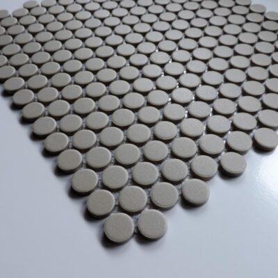 Taupe Matte Porcelain Penny Round