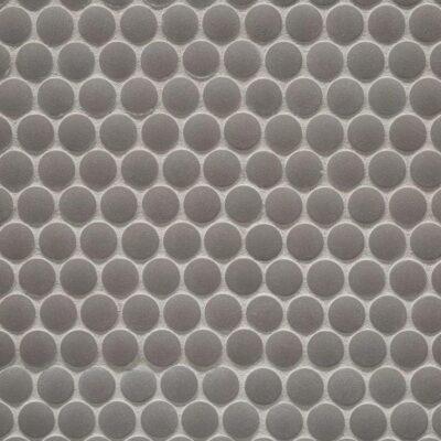 Greige Matte Porcelain Penny Round