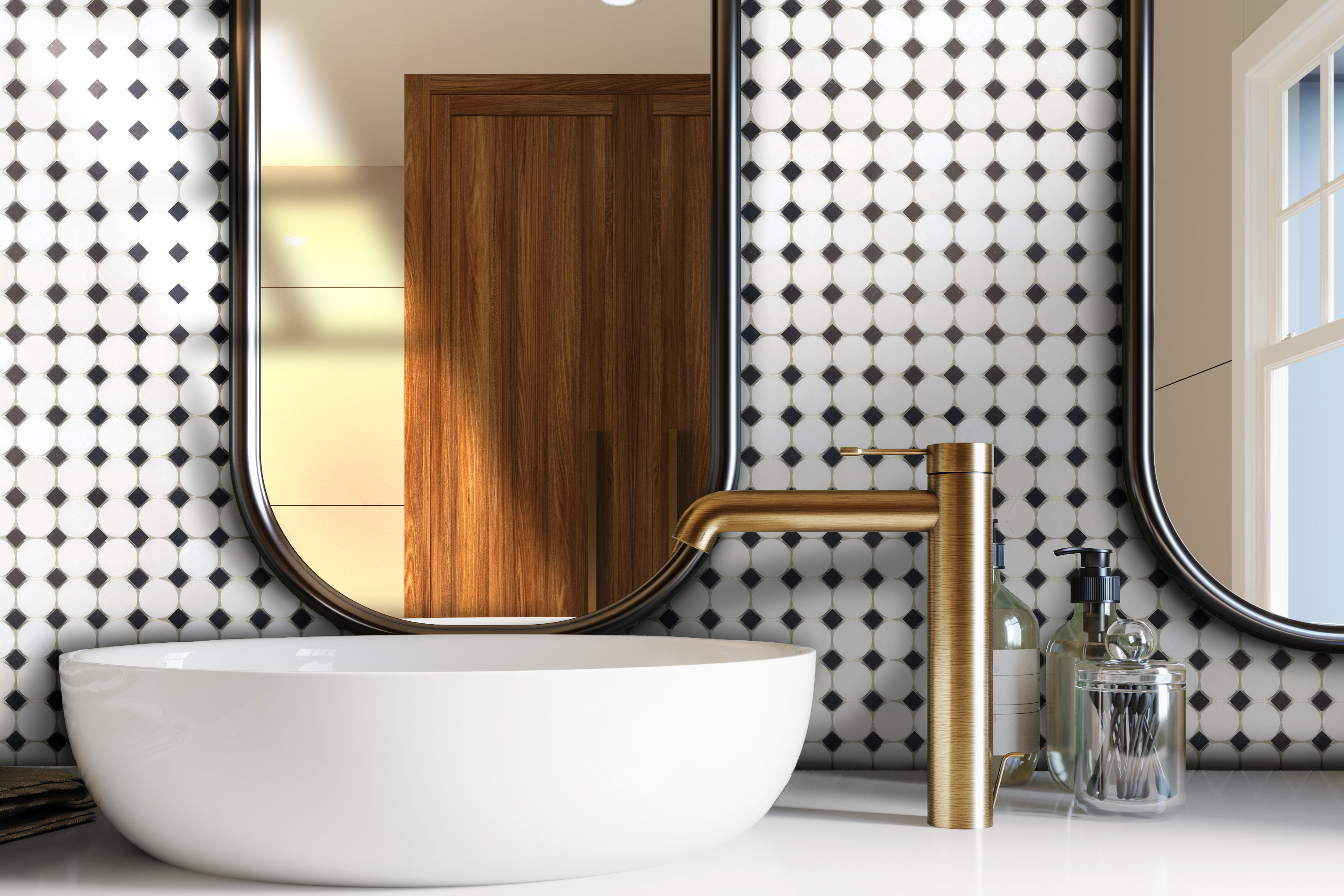 Bathroom Sink With Mirror Buttons