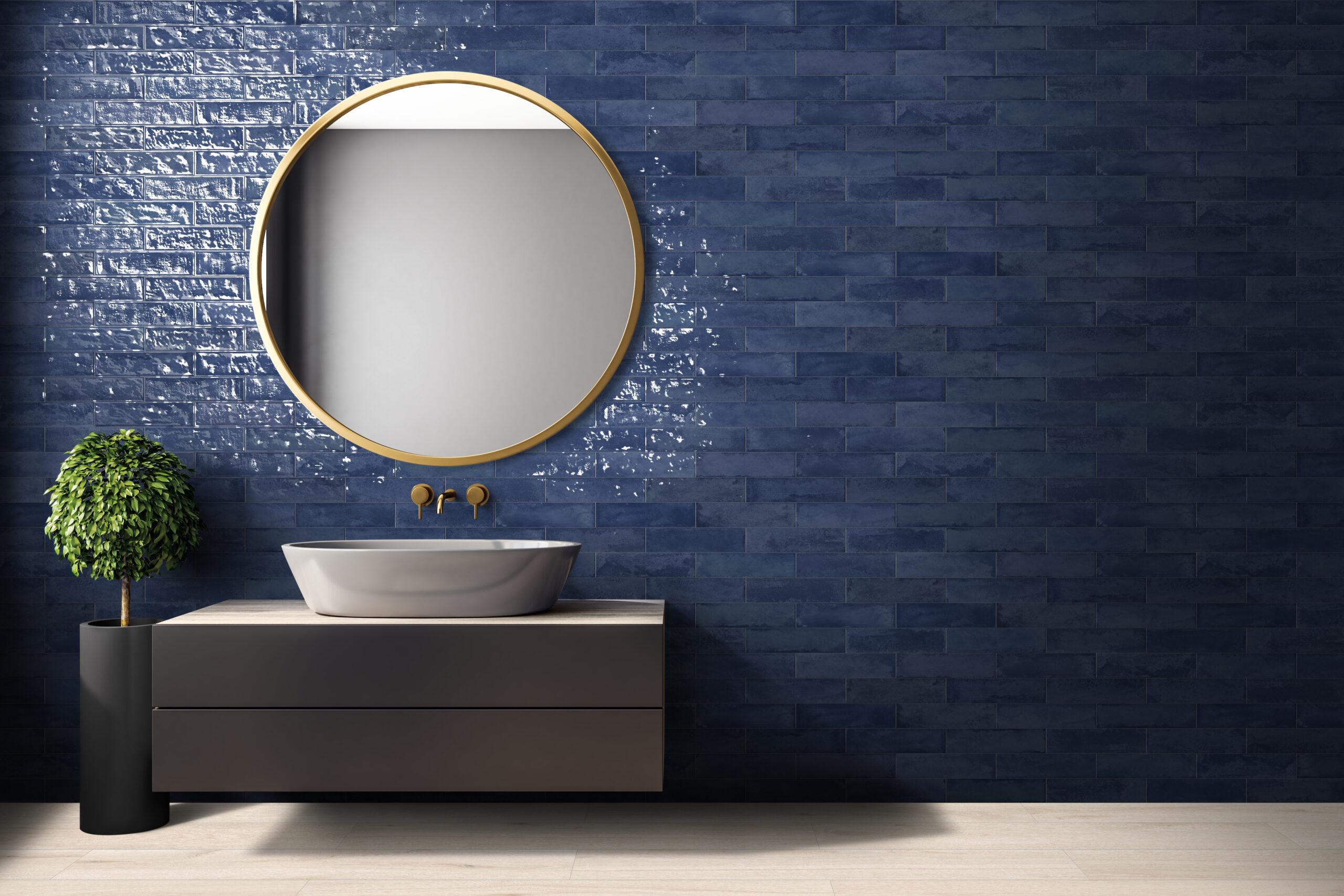 Modern black bathroom interior Modern black bathroom interior