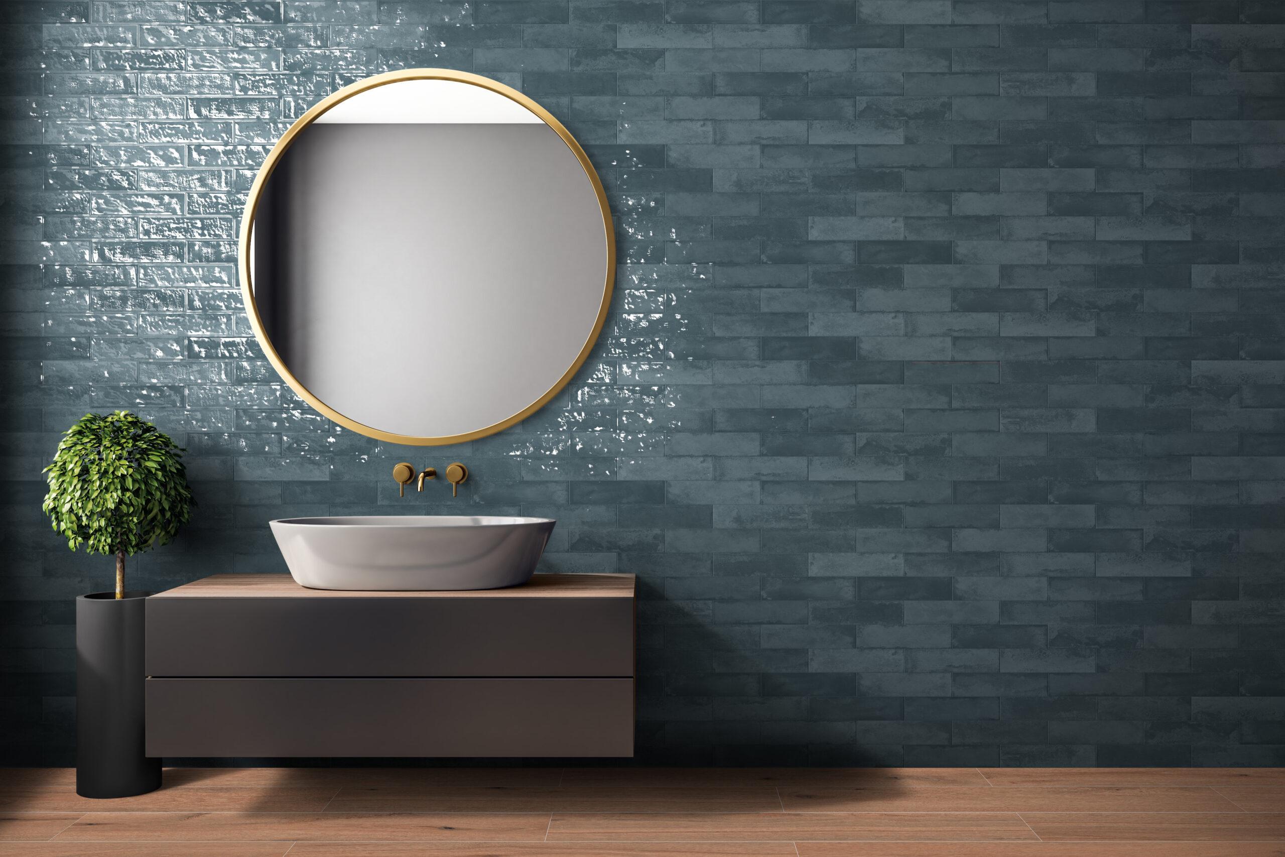 Modern black bathroom interior Modern black bathroom interior