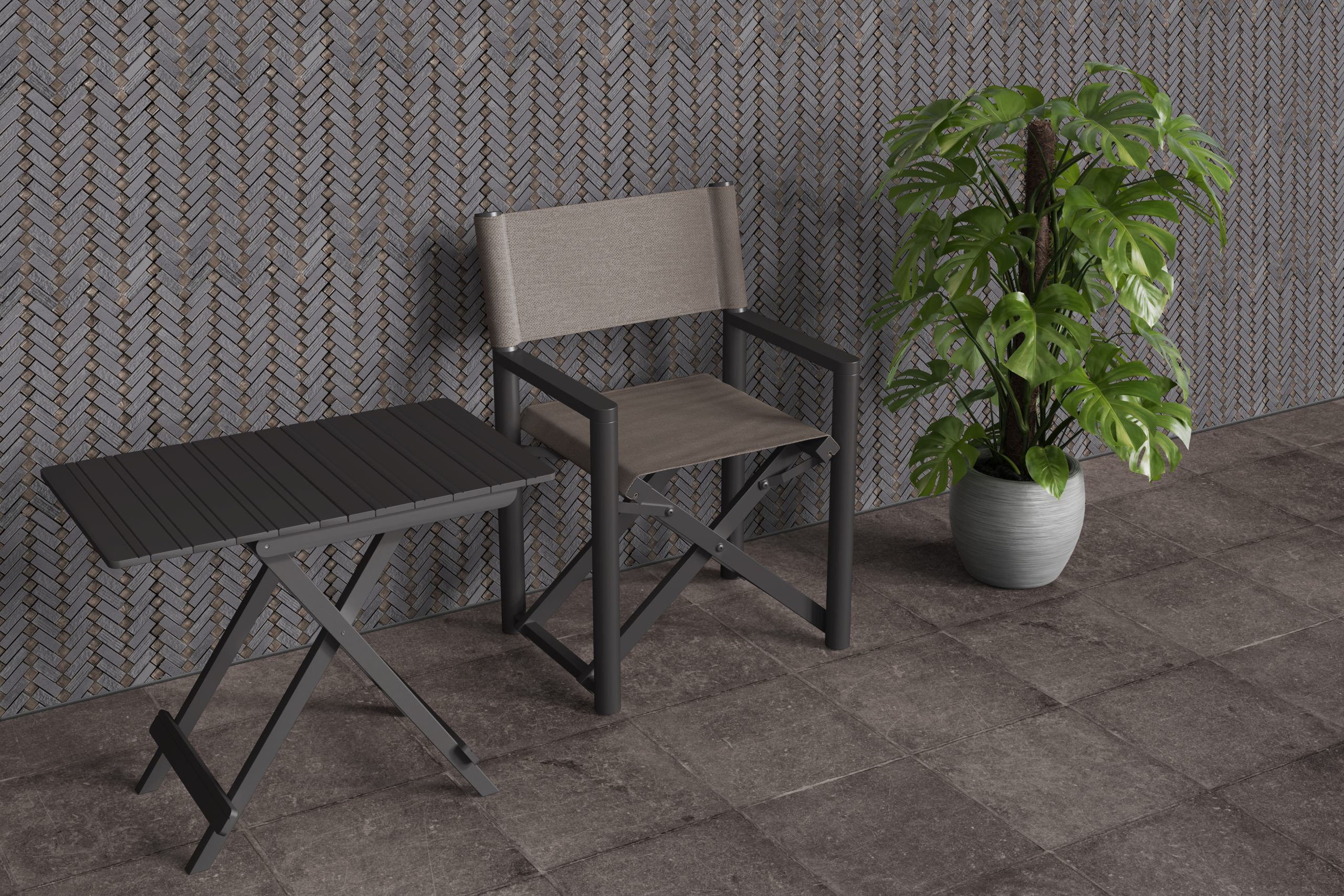 Metro Lead Texture Stippled Chevron Outdoor Wall Mockup Metro Lead Texture Stippled Chevron Outdoor Wall Mockup