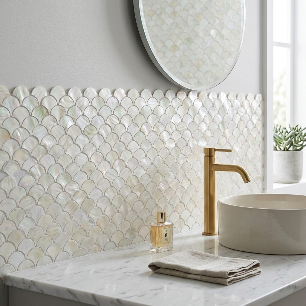 500-200 Scallop Crest – Super White_Bathroom Scene 3