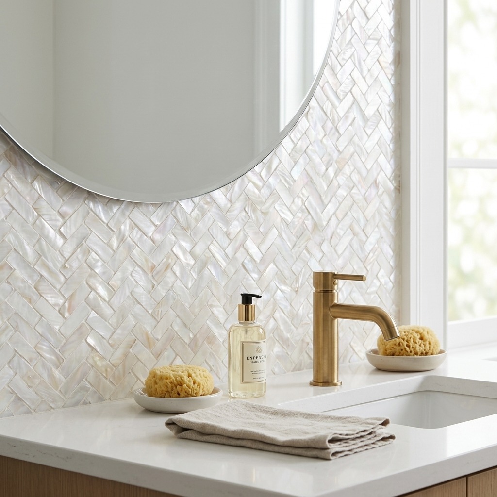 500-205 Woven Tide Herringbone – Natural_Bathroom Scene 1 500-205 Woven Tide Herringbone – Natural_Bathroom Scene 1