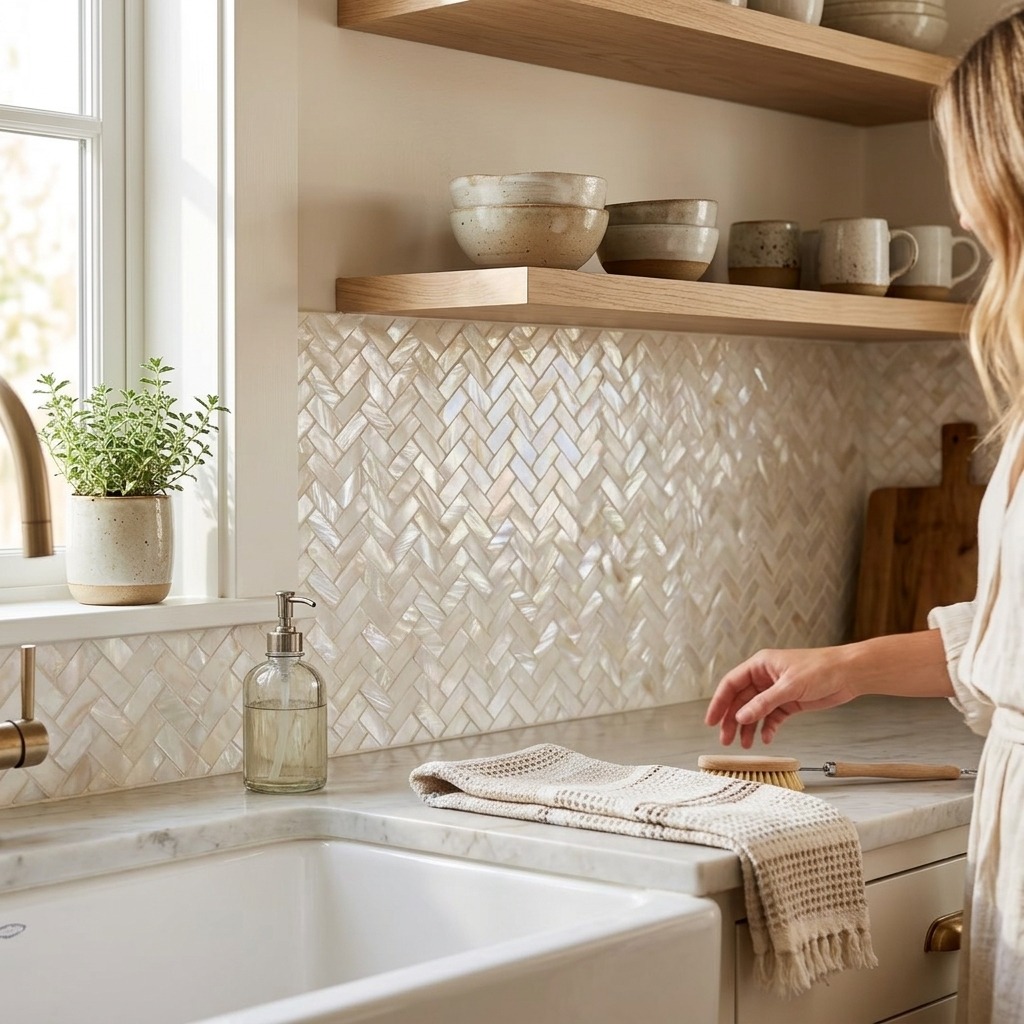 500-205 Woven Tide Herringbone – Natural_Kitchen Scene 2 500-205 Woven Tide Herringbone – Natural_Kitchen Scene 2