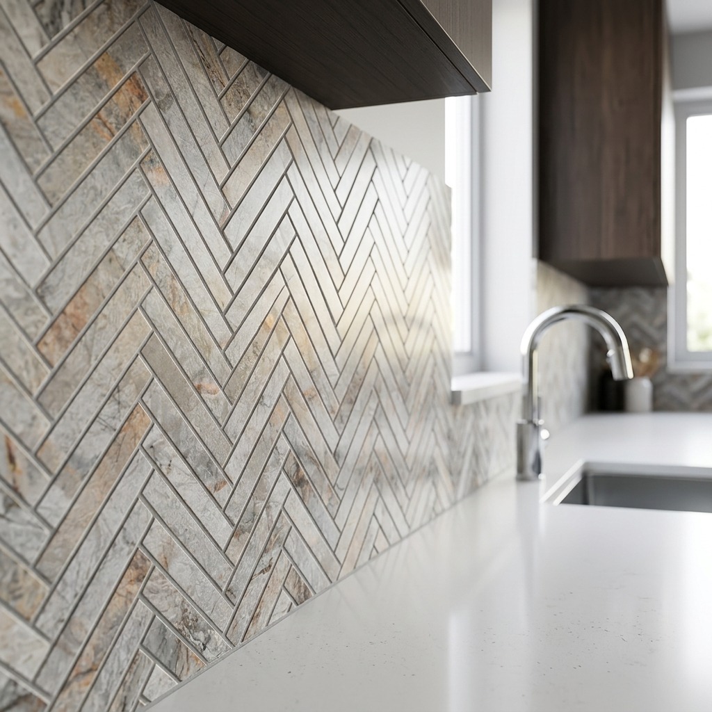 863-570 Riverwash White Large Herringbone_Scene 1
