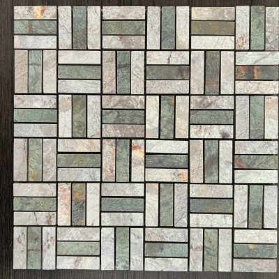 Riverwash White & Green Parquet