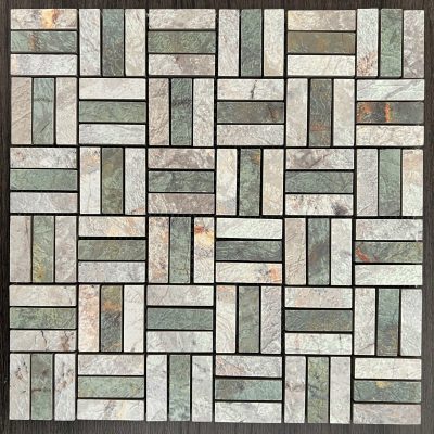 Riverwash White & Green Parquet