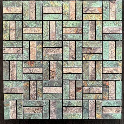 Riverwash Green & Grey Parquet
