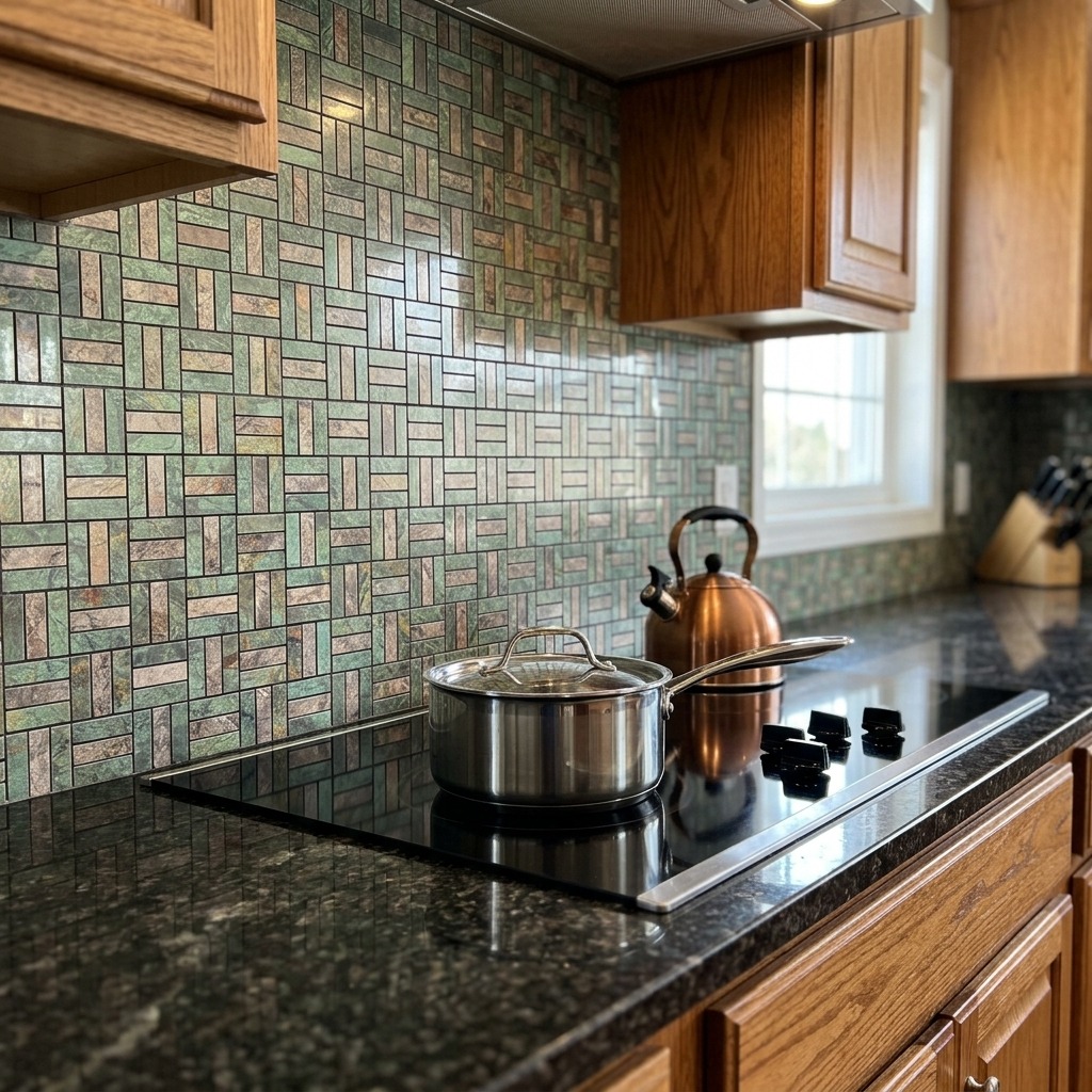 863-827 Riverwash Green & Grey Parquet_Scene 2 863-827 Riverwash Green & Grey Parquet_Scene 2