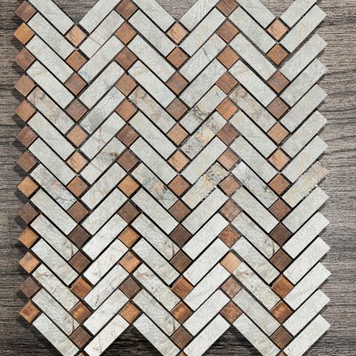 864-680 Riverwash White Stippled Chevron