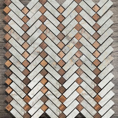 Riverwash White Stippled Chevron